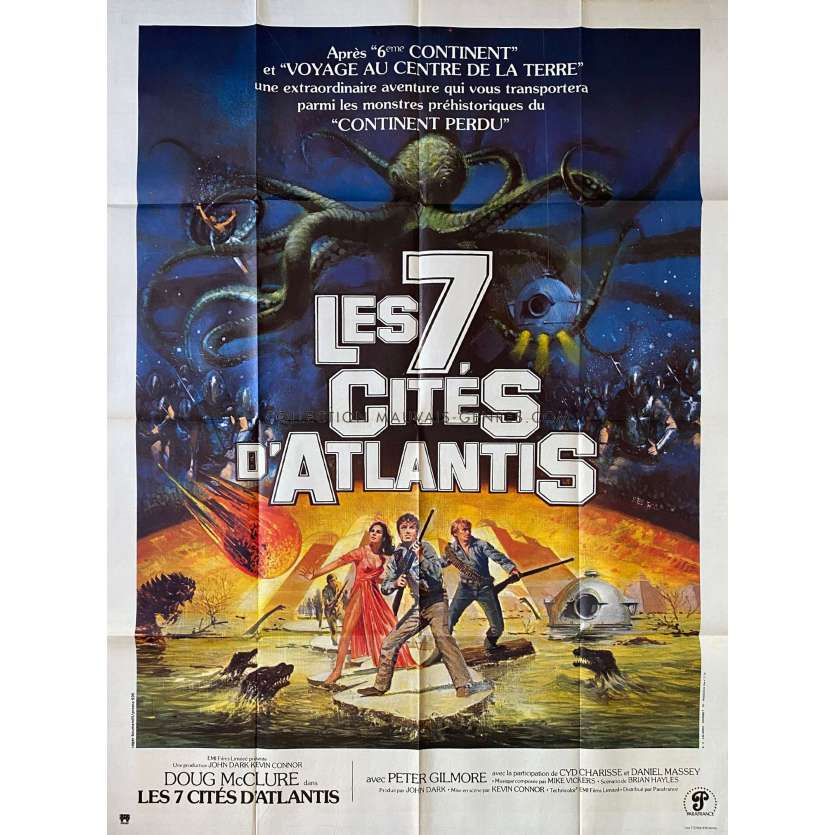 LES 7 CITES D'ATLANTIS Affiche de film- 120x160 cm. - 1978 - Doug McClure, Kevin Connor