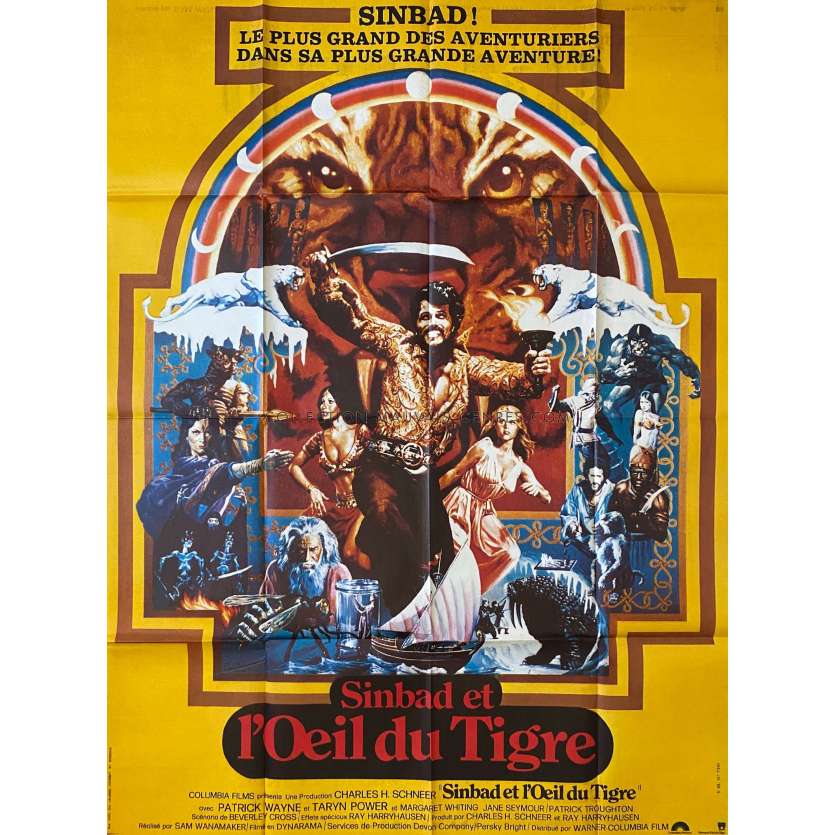 SINBAD ET L'OEIL DU TIGRE Affiche de film- 120x160 cm. - 1977 - Jane Seymour, Ray Harryhausen