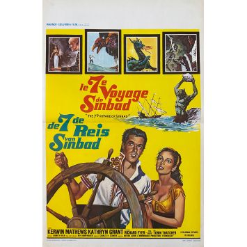 LE 7E VOYAGE DE SINBAD Affiche de film- 35x55 cm. - 1975 - Kervin Mathews, Ray Harryhausen
