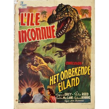 L'ILE INCONNUE (1948) Affiche de film- 35x55 cm. - 1948 - Virginia Grey, Jack Bernhard