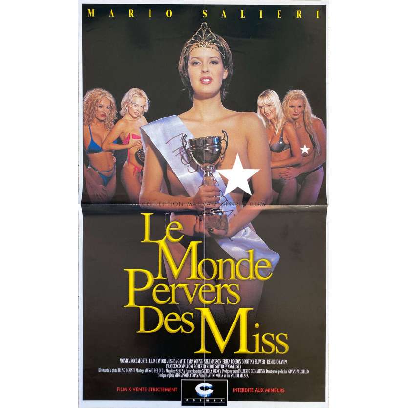 LE MONDE PERVERS DES MISS Affiche Vidéo XXX Colmax - 40x60 cm. - 2001 - Monica Roccaforte, Mario Salieri