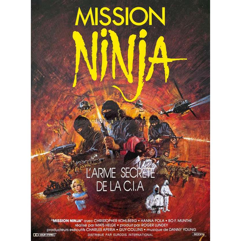 THE NINJA MISSION Movie Poster- 15x21 in. - 1984 - Mats Helge Olsson, Krzysztof Kolberger