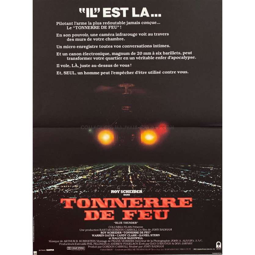 BLUE THUNDER Movie Poster- 15x21 in. - 1983 - John Badham, Roy Sheider