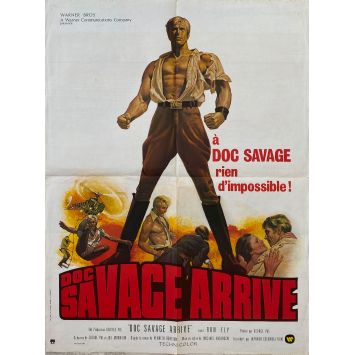 DOC SAVAGE ARRIVE ! Affiche de film- 60x80 cm. - 1975 - Ron Ely, Michael Anderson