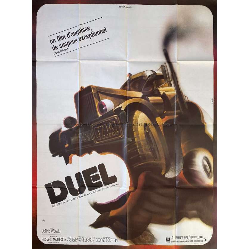 DUEL Affiche de film- 120x160 cm. - 1971 - Dennis Weaver, Steven Spielberg