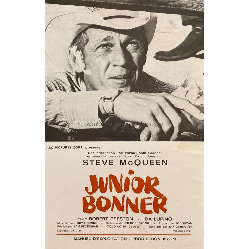 JUNIOR BONNER synopsis- 16x25 cm. - 1972 - Steve McQueen, Sam Peckinpah