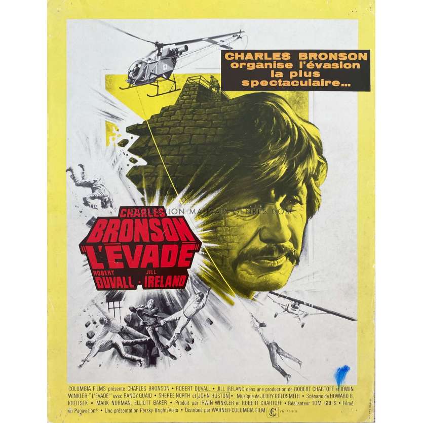 L'EVADE synopsis- 24x30 cm. - 1975 - Charles Bronson, Tom Gries