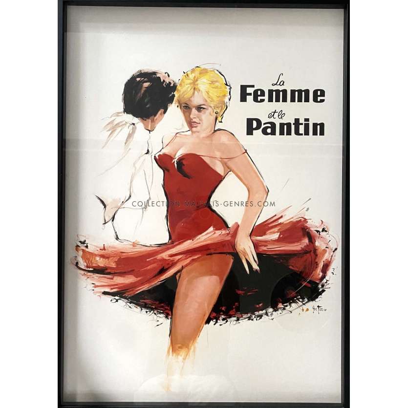 WOMAN LIKE SATAN Original Painting by Yves Thos - 23x34 in - 1958 - Brigitte Bardot