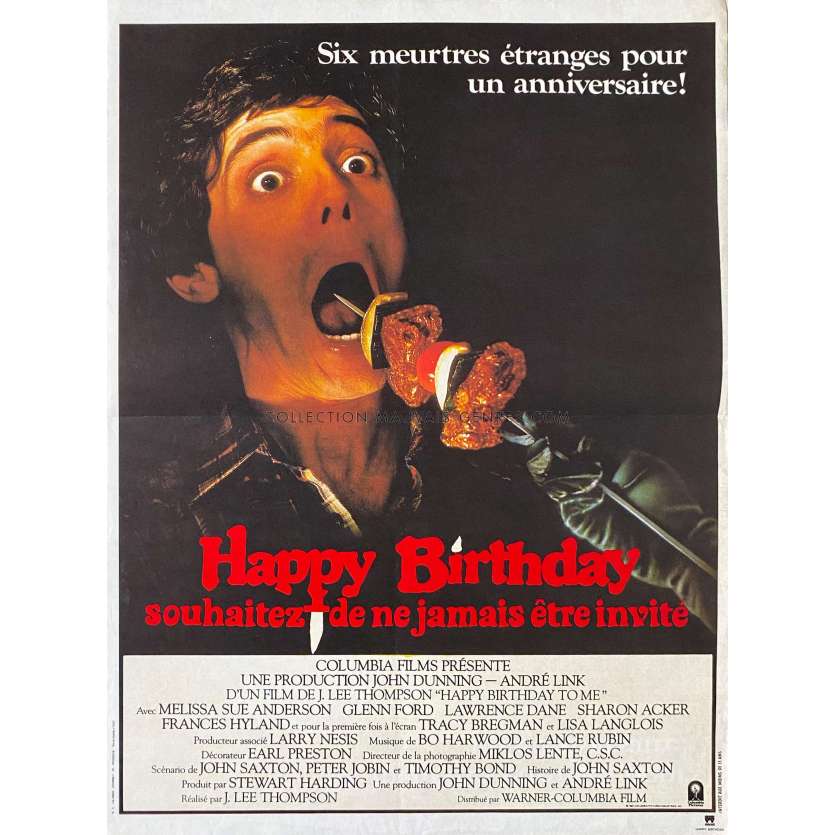 HAPPY BIRTHDAY TO ME Movie Poster- 15x21 in. - 1981 - J. Lee Thompson, Melissa Sue Anderson