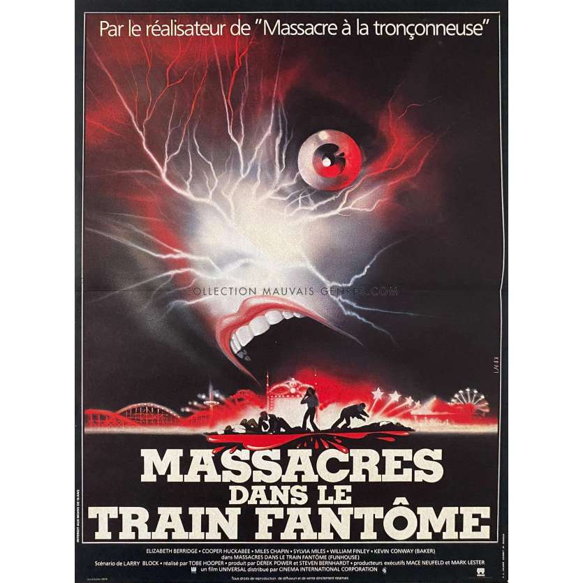 MASSACRES DANS LE TRAIN FANTOME Affiche de film- 40x54 cm. - 1981 - Elisabeth Berridge, Tobe Hooper