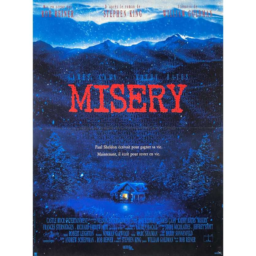 MISERY Affiche de film- 40x54 cm. - 1990 - James Caan, Kathy Bates, Rob Reiner