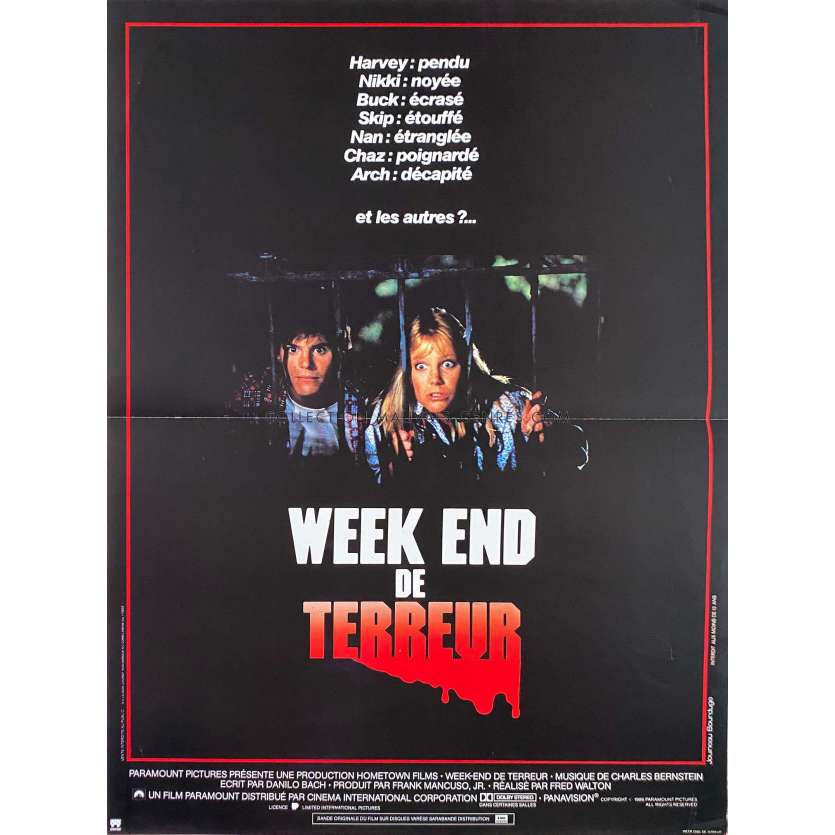 WEEK END DE TERREUR Affiche de film- 40x54 cm. - 1986 - Deborah Foreman, Fred Walton