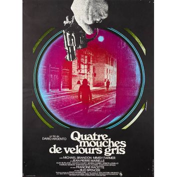 QUATRE MOUCHES DE VELOURS GRIS Affiche de film- 40x54 cm. - 1971 - Jean-Pierre Marielle, Dario Argento