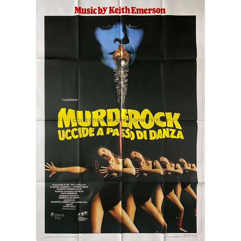 MURDEROCK Movie Poster- 39x55 in. - 1984 - Lucio Fulci, Ray Lovelock