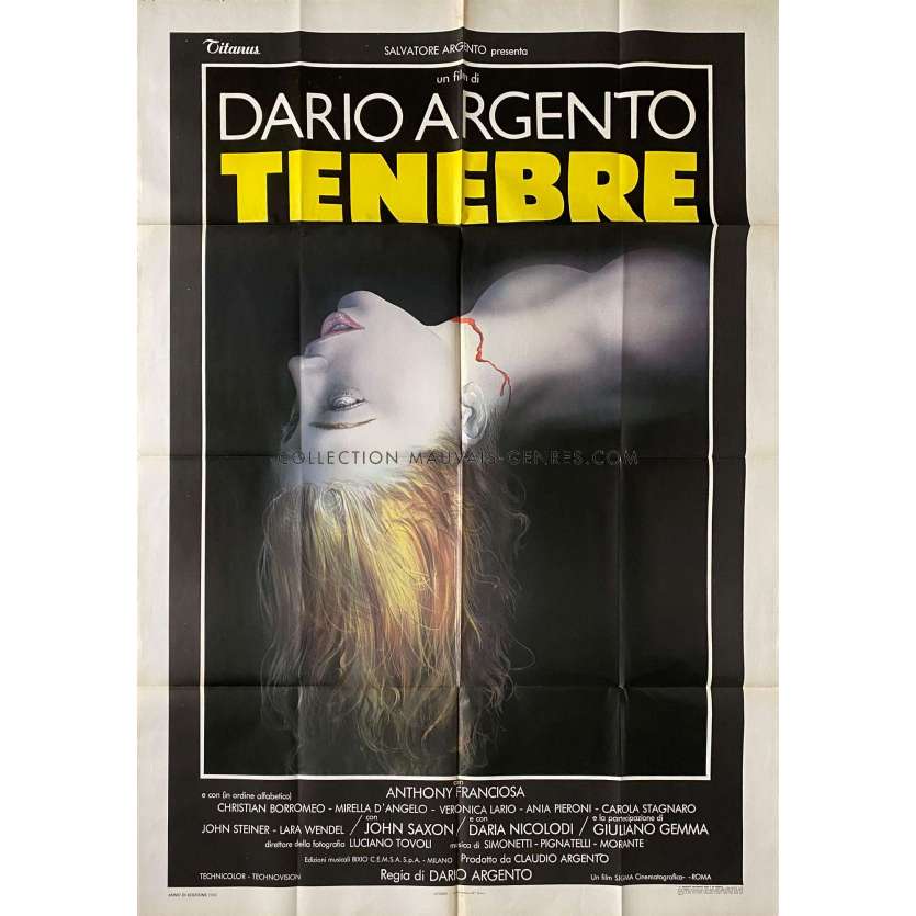 TENEBRAE Movie Poster- 39x55 in. - 1982 - Dario Argento, John Saxon
