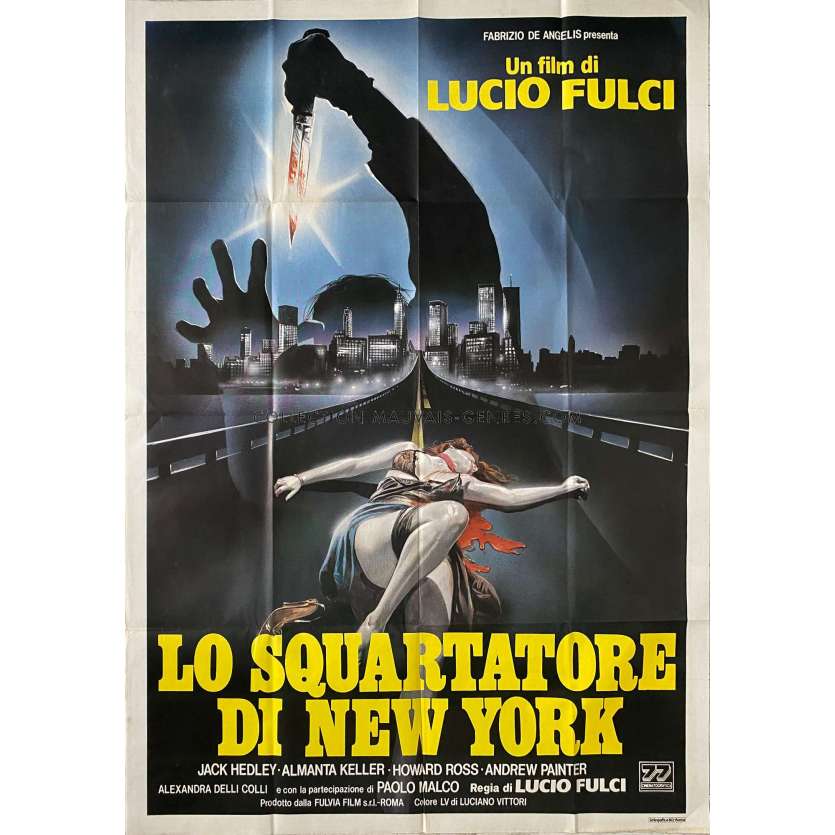 THE NEW YORK RIPPER Movie Poster- 39x55 in. - 1982 - Lucio Fulci, Jack Hedley