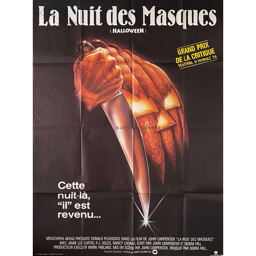 HALLOWEEN LA NUIT DES MASQUES Affiche de film- 120x160 cm. - 1978 - Jamie Lee Curtis, John Carpenter
