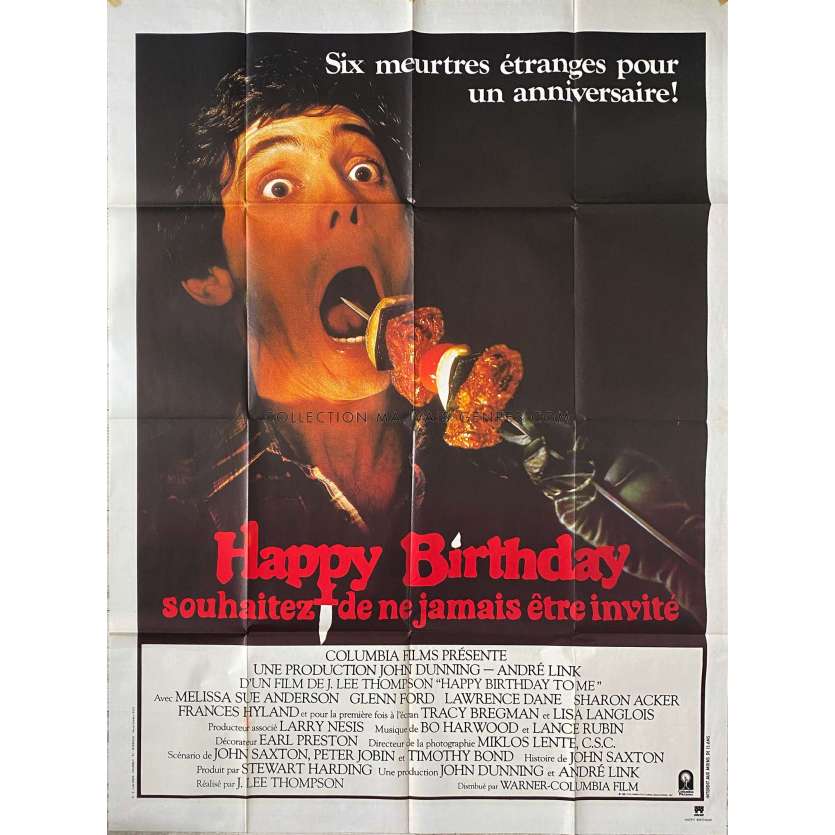 HAPPY BIRTHDAY TO ME Movie Poster- 47x63 in. - 1981 - J. Lee Thompson, Melissa Sue Anderson
