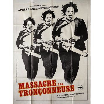 MASSACRE A LA TRONÇONNEUSE Affiche de film- 120x160 cm. - 1974/R1980 - Marilyn Burns, Tobe Hooper