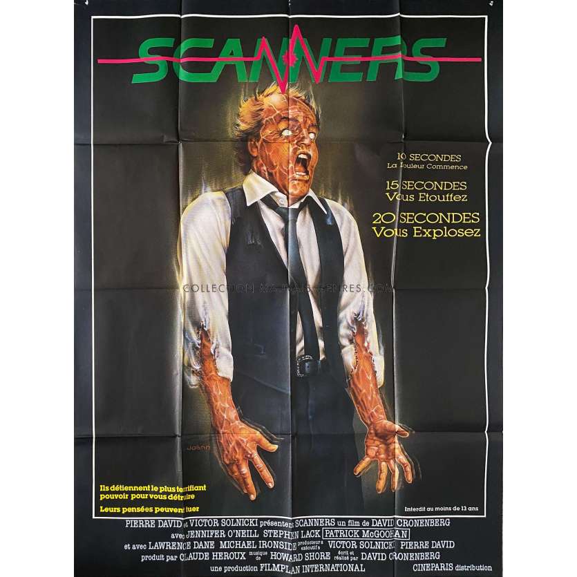 SCANNERS Affiche de film- 120x160 cm. - 1981 - Patrick McGoohan, David Cronenberg