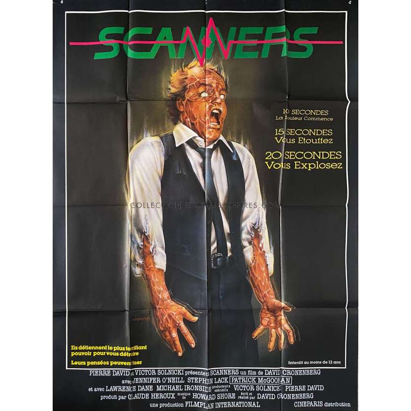 SCANNERS Movie Poster- 47x63 in. - 1981 - David Cronenberg, Patrick McGoohan