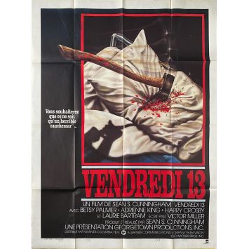VENDREDI 13 Affiche de film- 120x160 cm. - 1980 - Kevin Bacon, Sean S. Cunningham