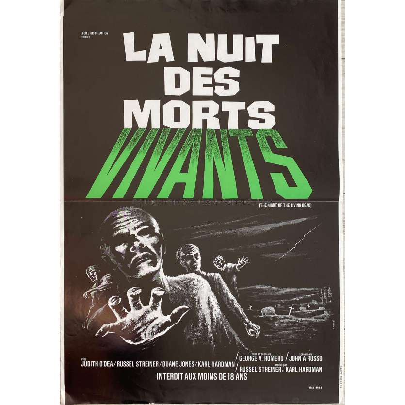 LA NUIT DES MORTS VIVANTS Affiche de film- 40x54 cm. - 1968/R1990 - Duane Jones, George A. Romero