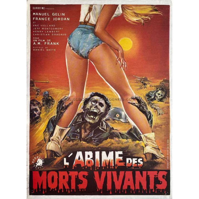 L'ABIME DES MORTS VIVANTS Affiche de film- 40x54 cm. - 1982 - Manuel Gelin, Jesus Franco