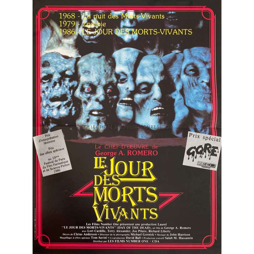 DAY OF THE DEAD Movie Poster- 15x21 in. - 1985 - George A. Romero, Lori Cardille