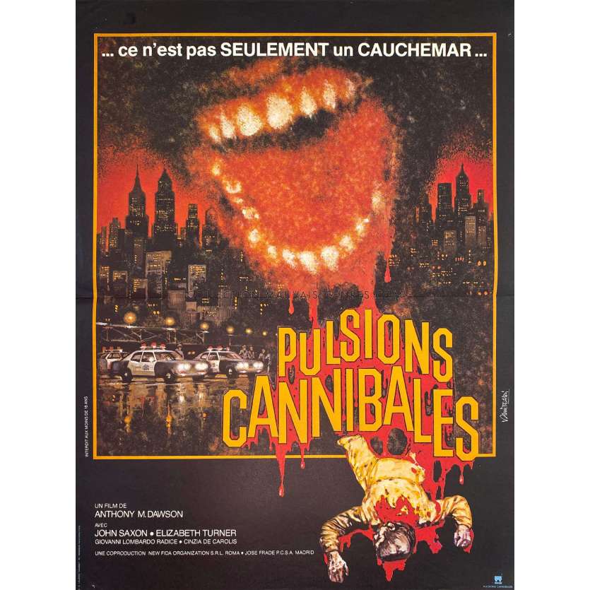 PULSIONS CANNIBALES Affiche de film- 40x54 cm. - 1980 - John Saxon, Antonio Margheriti