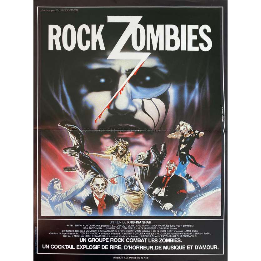 HARD ROCK ZOMBIES Movie Poster- 15x21 in. - 1984 - Krishna Shah, E.J. Curse