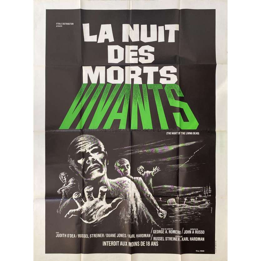 LA NUIT DES MORTS VIVANTS Affiche de film- 120x160 cm. - 1968/R1970 - Duane Jones, George A. Romero