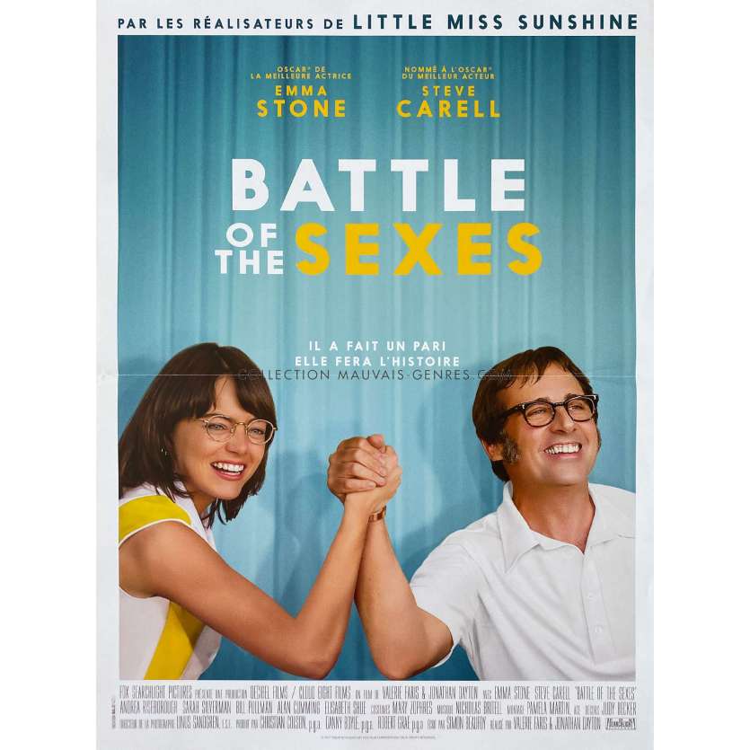 BATTLE OF THE SEXES Movie Poster- 15x21 in. - 2017 - Emma Stone, Steve Carell