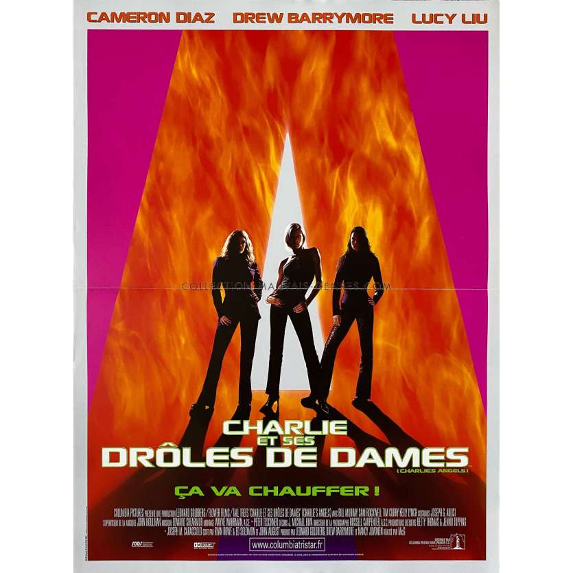 CHARLIE ET SES DROLES DE DAMES Affiche de cinéma- 40x54 cm. - 2000 - Cameron Diaz, Drew Barrymore, Lucy Liu, McG