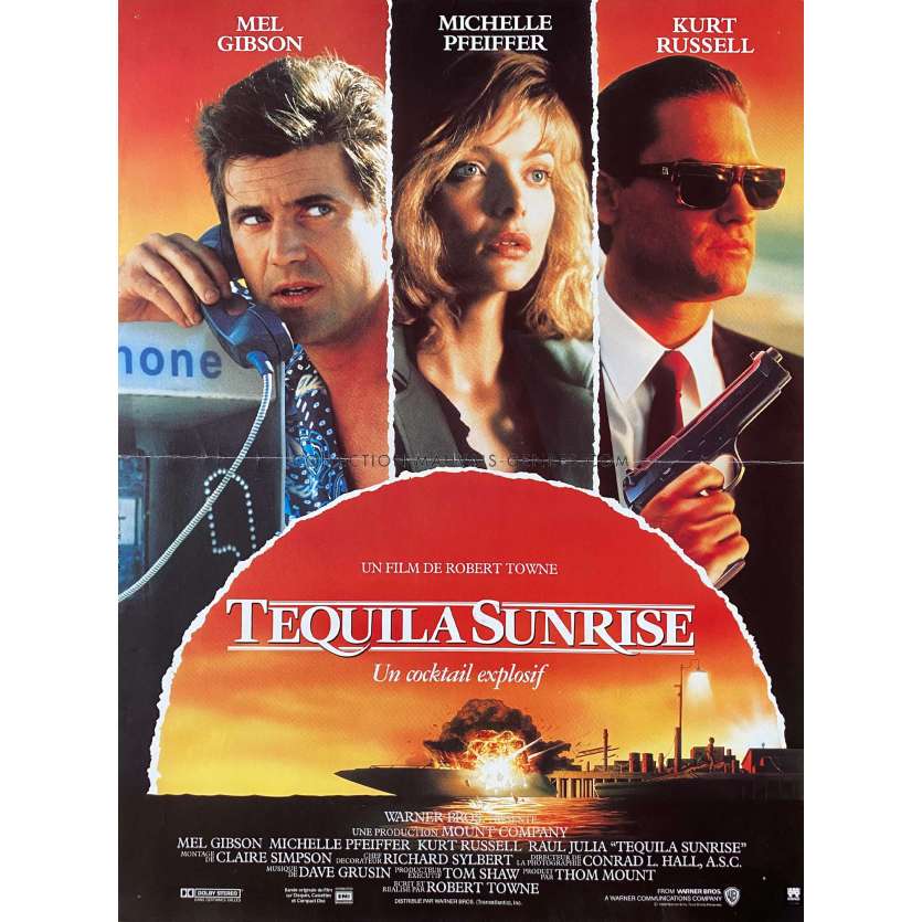 TEQUILA SUNRISE Affiche de cinéma- 40x54 cm. - 1988 - Mel Gibson, Michelle Pfeiffer, Robert Towne