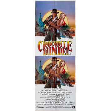 CROCODILE DUNDEE Affiche de cinéma- 60x160 cm. - 1986 - Paul Hogan, Peter Faiman
