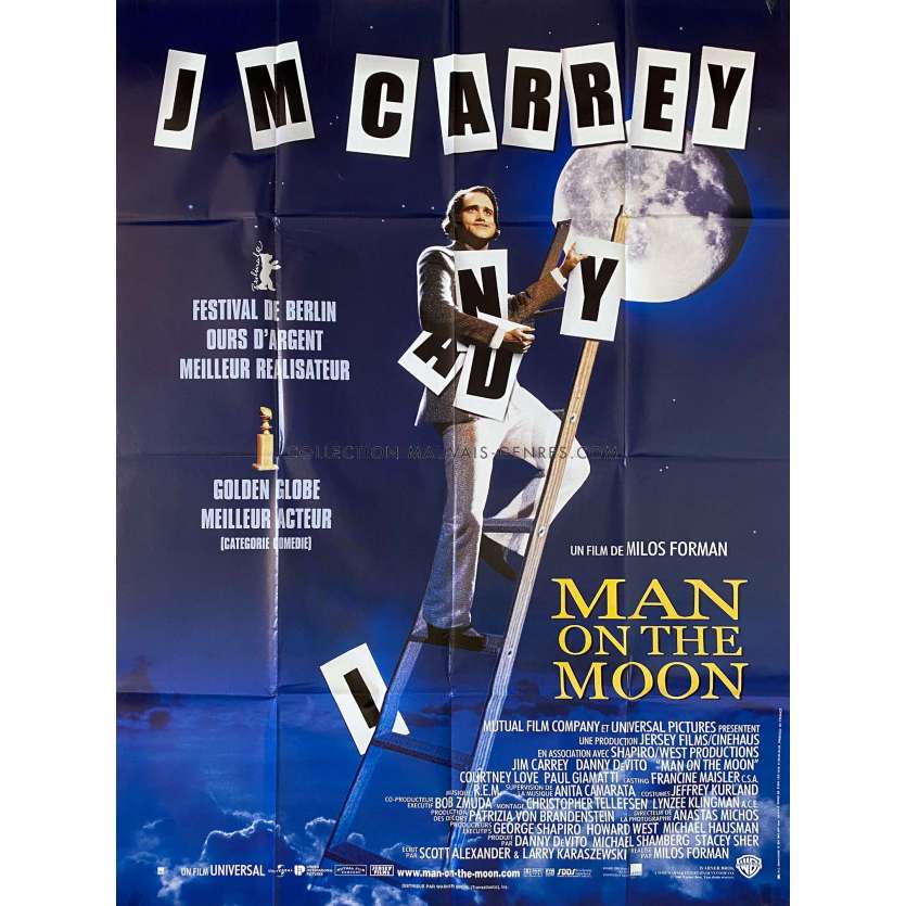 MAN ON THE MOON Movie Poster- 47x63 in. - 1999 - Milos Forman, Jim Carrey, Danny DeVito