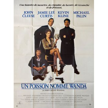 UN POISSON NOMME WANDA Affiche de cinéma- 120x160 cm. - 1988 - Jamie Lee Curtis, John Cleese