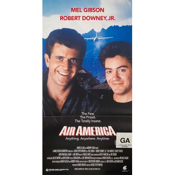 AIR AMERICA Affiche de cinéma- 33x78 cm. - 1990 - Mel Gibson, Robert Downey Jr., Roger Spottiswoode