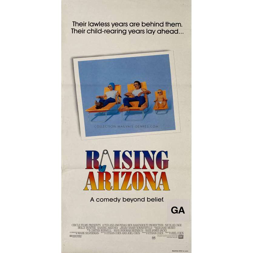 ARIZONA JUNIOR Movie Poster- 13x30 in. - 1987 - Joel Coen, Nicolas Cage