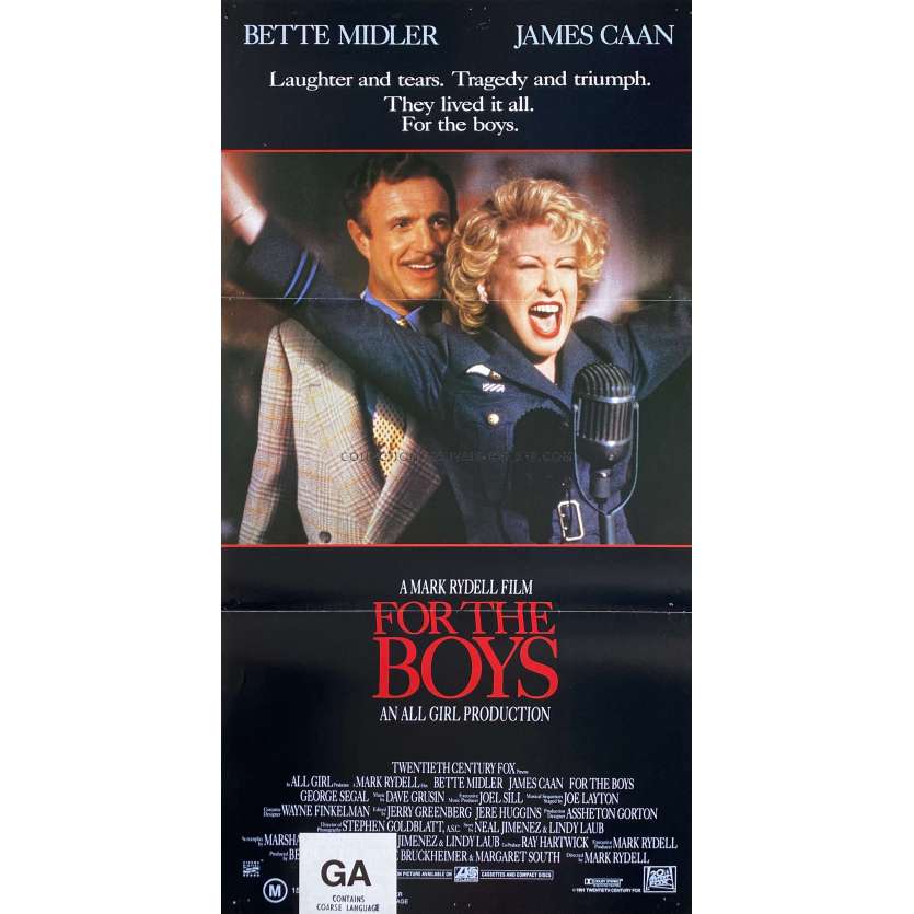 FOR THE BOYS Movie Poster- 13x30 in. - 1991 - Bette Midler, James Caan