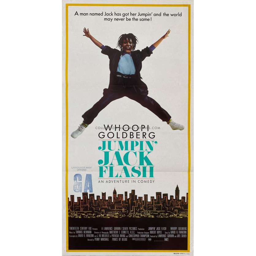 JUMPING JACK FLASH Movie Poster- 13x30 in. - 1986 - Penny Marshall, Whoopi Goldberg