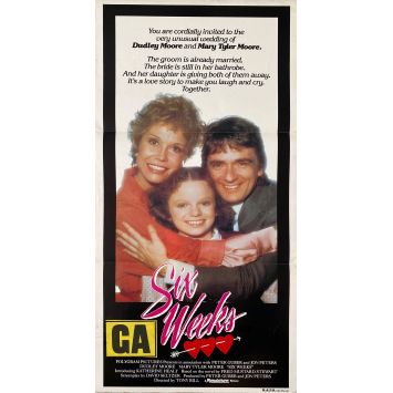 SIX WEEKS Movie Poster- 13x30 in. - 1982 - Dudley Moore, Mary Tyler Moore