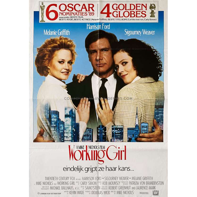 WORKING GIRL Movie Poster- 27x38 in. - 1984 - Mike Nichols, Harrison Ford