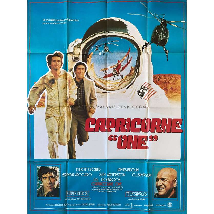 CAPRICORN ONE French Movie Poster- 47x63 in. - 1977 - Peter Hyams, Elliott Gould