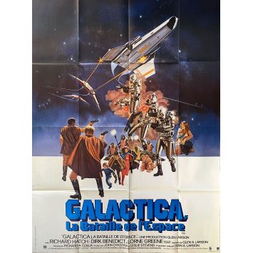 BATTLESTAR GALACTICA French Movie Poster- 47x63 in. - 1978 - Glen A. Larson, Dirk Benedict