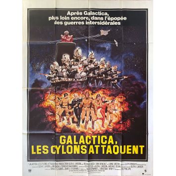 GALACTICA THE CYLONS ATTACKS French Movie Poster- 47x63 in. - 1979 - Vince Edwards, Dirk Benedict