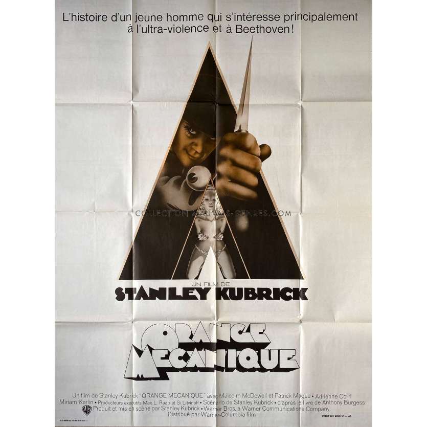 ORANGE MECANIQUE Affiche de cinéma- 120x160 cm. - 1971 - Malcom McDowell, Stanley Kubrick