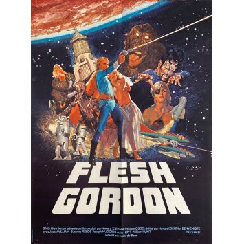 FLESH GORDON Affiche de cinéma- 60x80 cm. - 1974 - Jason Williams, Michael Benveniste