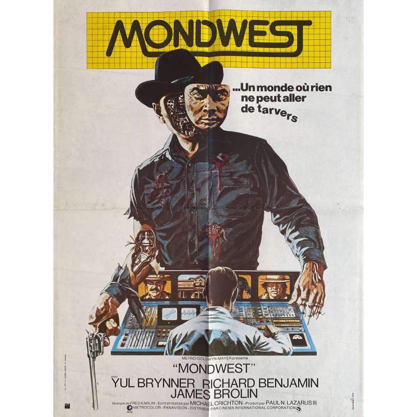 MONDWEST Affiche de cinéma- 60x80 cm. - 1973 - Yul Brynner, Michael Crichton